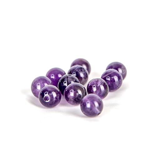 Perlen für Armband, 20 Stück, dunkler Amethyst, Naturstein, Lithotherapie 4 mm – Reinigung | spirituelle Erhebung | Beruhigung – Geschenkidee Schmuck DIY (Edelsteine Violett) von Spirituellementbien