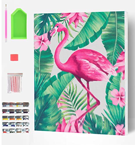 SPLAT PLANET Flamingo Eingerahmte Diamond Painting Kits Eingerahmte Kristallkunst Eingerahmte Diamantkunst 5D-Diamant-Malkits Heim Wanddekoration Kunsthandwerk für Erwachsene Kinder 30x40Cm von Splat Planet