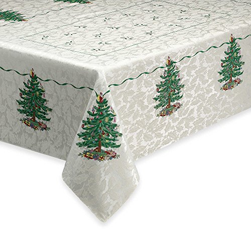 Spode Ivory Linens Christmas Tree Collection Elfenbeinfarbene Tischwäsche, Baumwolle, 70 x 52 inch (Rectangular) von Spode