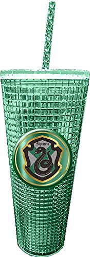 Spoontiques Slytherin Diamantbecher mit Strohhalm, Acryl, 590 ml, Trinkgeschirr mit Deckel von Spoontiques