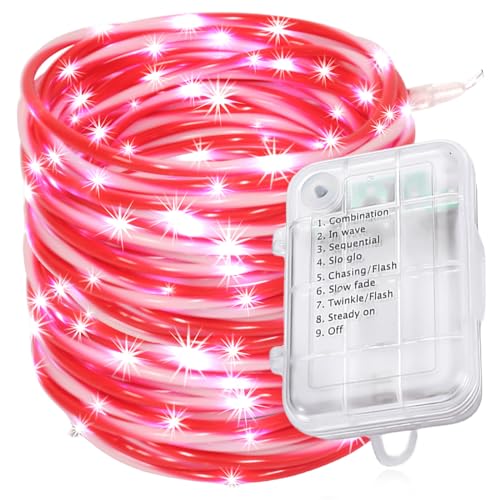 Sporgo LED Weihnachtsdeko Zuckerstangen Beleuchtet: 10M Led Lichterschlauch Wasserdicht Zuckerstangen Deko, Zuckerstangen Weihnachten Beleuchtung Zuckerstangenlicht für Urlaubsparty, Garten, Balkon von Sporgo