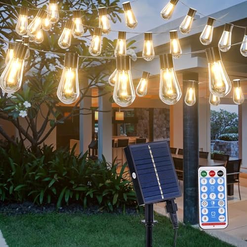 Sporgo Solar Lichterkette Außen: 18M 30LED Solar Lichterketten Outdoor, 8 Modi Beleuchtung IP65 Wasserdichte Mit Fernbedienung Solar Lichterkette für Garten Balkon Haus Deko von Sporgo