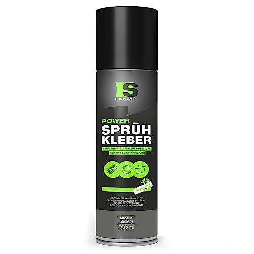 Spraytive 1 x 500ml Power Sprühkleber: Für Textilien, Vlies, Schaumstoff, Leder, Dachhimmel, Teppich, Papier & mehr - Stark permanent haftend mit variabler Sprüheinstellung von Spraytive