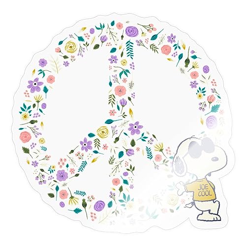 Spreadshirt Peanuts Snoopy Peace Zeichen Frieden Sticker, max. 10 x 10 cm, 10 x 10 cm, Transparent glänzend von Spreadshirt