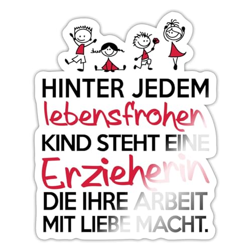 Spreadshirt Abschied Erzieherin Sticker, max. 10 x 10 cm, 10 x 10 cm, Weiß glänzend von Spreadshirt