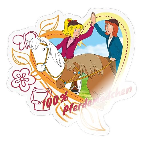 Spreadshirt Bibi Und Tina Pferdemädchen Herz Sticker, max. 10 x 10 cm, 10 x 10 cm, Transparent glänzend von Spreadshirt