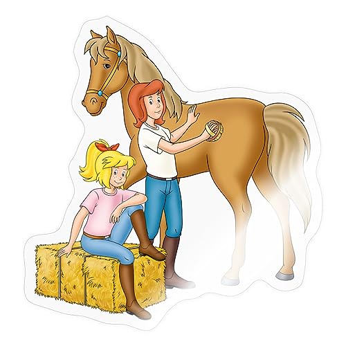 Spreadshirt Bibi Und Tina Striegeln Hengst Amadeus Sticker, 10 x 10 cm, Transparent glänzend von Spreadshirt