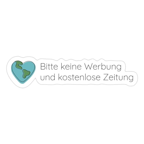 Spreadshirt Bitte Keine Werbung Und Kostenlose Zeitung Sticker, max. 10 x 10 cm, 10 x 10 cm, Mattweiß von Spreadshirt