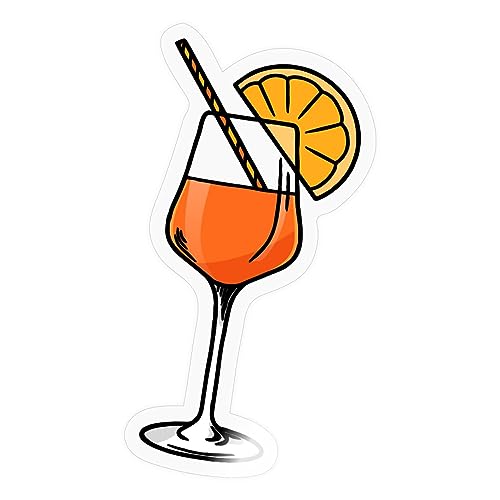 Spreadshirt Cocktailglas Aperitif Orange Geschenk wasserfest Aufkleber Sticker 5,5 x 10 cm Transparent glänzend von Spreadshirt