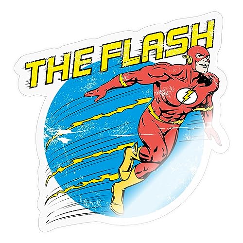 Spreadshirt DC Comics Justice League The Flash Sticker, max. 10 x 10 cm, 10 x 10 cm, Transparent glänzend von Spreadshirt