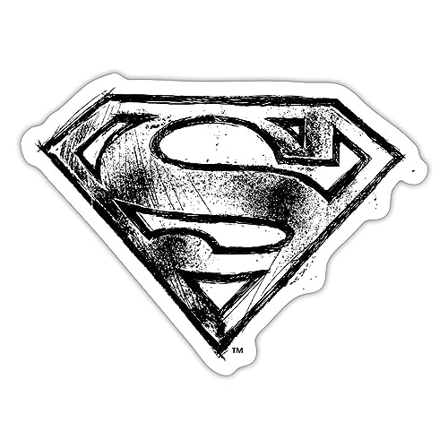 Spreadshirt DC Comics Superman Logo Gezeichnet Sticker, max. 10 x 10 cm, 10 x 10 cm, Mattweiß von Spreadshirt