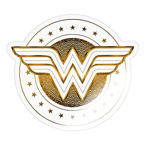 Spreadshirt DC Comics Wonder Woman Logo Mit Sternchen Sticker, max. 10 x 10 cm, 10 x 10 cm, Transparent glänzend von Spreadshirt