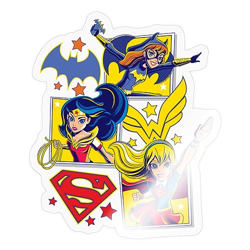 Spreadshirt Super Hero Girls Batgirl Wonder Woman Supergirl Kacheln Sticker, 10 x 10 cm, Transparent glänzend von Spreadshirt