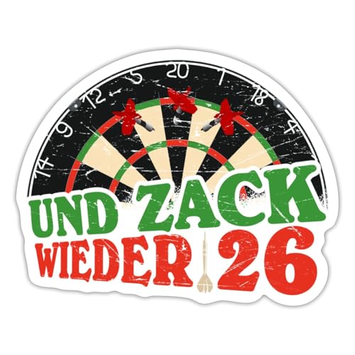 Spreadshirt Dart Dartscheibe Und Zack wieder 26 Sticker, max. 10 x 10 cm, 10 x 10 cm, Mattweiß von Spreadshirt