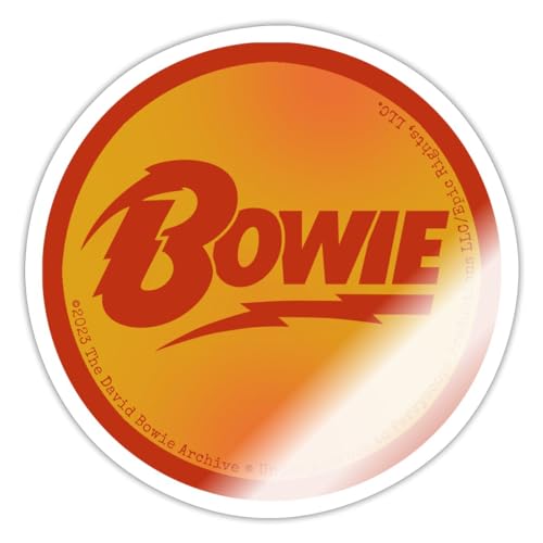 Spreadshirt David Bowie Roter Schriftzug Mit Blitz Sticker, max. 10 x 10 cm, 10 x 10 cm, Weiß glänzend von Spreadshirt