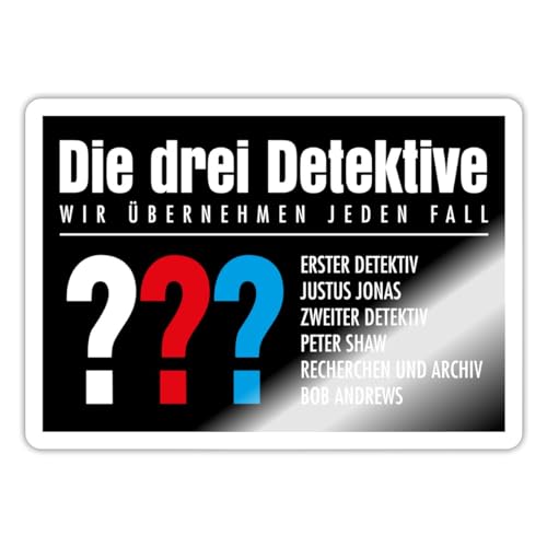 Spreadshirt Die Drei Fragezeichen Detektive Visitenkarte Sticker Sticker, max. 10 x 10 cm, 10 x 10 cm, Weiß glänzend von Spreadshirt