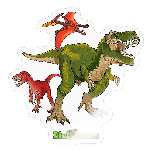 Spreadshirt Dinosaurier T-Rex Velociraptor Pteranodon Sticker, max. 10 x 10 cm, 10 x 10 cm, Transparent glänzend von Spreadshirt