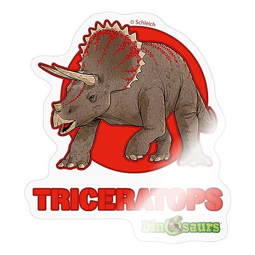 Spreadshirt Dinosaurier Triceratops Pflanzenfresser Sticker, max. 10 x 10 cm, 10 x 10 cm, Transparent glänzend von Spreadshirt