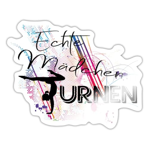 Spreadshirt Echte Mädchen Turnen Sticker, max. 10 x 10 cm, 10 x 10 cm, Weiß glänzend von Spreadshirt