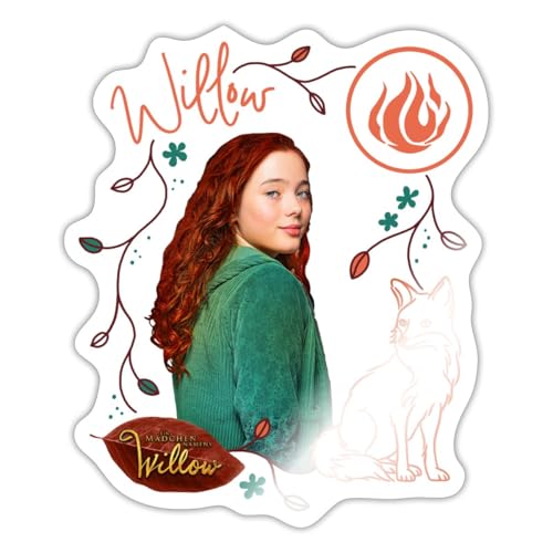 Spreadshirt Ein Mädchen Namens Willow Willow Mit Fuchs Rufus Sticker, max. 10 x 10 cm, 10 x 10 cm, Weiß glänzend von Spreadshirt