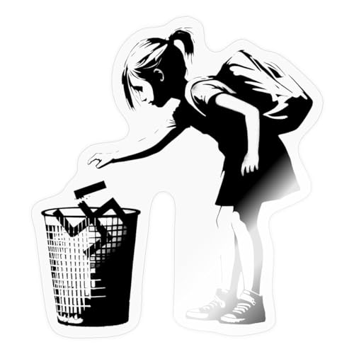 Spreadshirt FCK NZS Ab In Den Eimer Banksy Art Sticker, max. 10 x 10 cm, 10 x 10 cm, Transparent glänzend von Spreadshirt