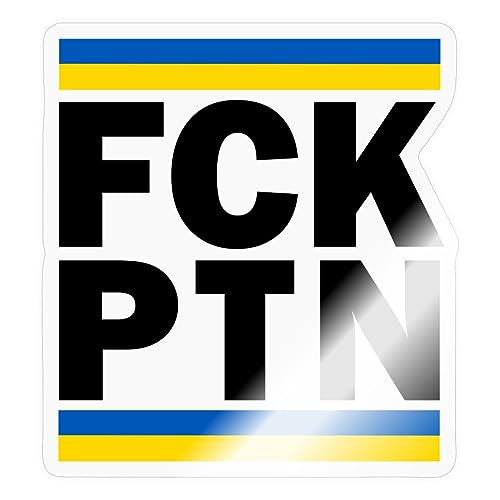 Spreadshirt FCK PTN Putin Ukraine Krieg Frieden Solidarität Statement Sticker, max. 10 x 10 cm, 10 x 10 cm, Transparent glänzend von Spreadshirt