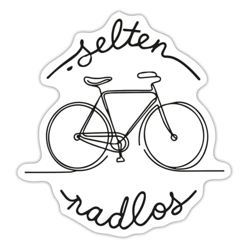 Spreadshirt Fahrrad Selten Radlos Radfahrer Sticker, 10 x 10 cm, Mattweiß von Spreadshirt