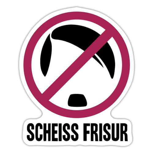 Spreadshirt Gegen Nazis Scheiss Frisur Sticker, 10 x 10 cm, Mattweiß von Spreadshirt