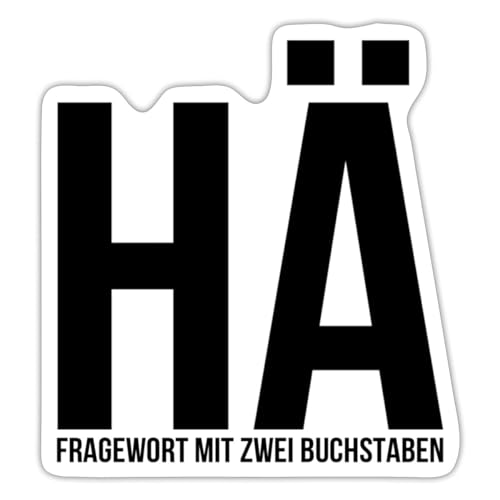 Spreadshirt HÄ Fragewort Mit Zwei Buchstaben Lustiger Spruch Sticker, max. 10 x 10 cm, 10 x 10 cm, Mattweiß von Spreadshirt