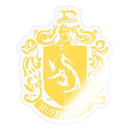 Spreadshirt Harry Potter Hufflepuff Wappen Sticker, max. 10 x 10 cm, 10 x 10 cm, Transparent glänzend von Spreadshirt