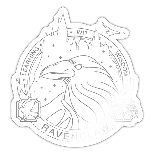 Spreadshirt Harry Potter Ravenclaw Silver Sticker, max. 10 x 10 cm, 10 x 10 cm, Weiß glänzend von Spreadshirt