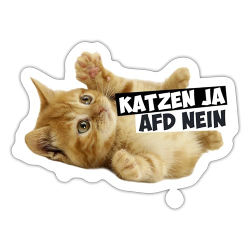 Spreadshirt Katzen Ja AFD Nein Anti-AFD Sticker, max. 10 x 10 cm, 10 x 10 cm, Mattweiß von Spreadshirt