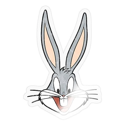 Spreadshirt Looney Tunes Bugs Bunny Kopf Vintage Sticker, max. 10 x 10 cm, 10 x 10 cm, Transparent glänzend von Spreadshirt