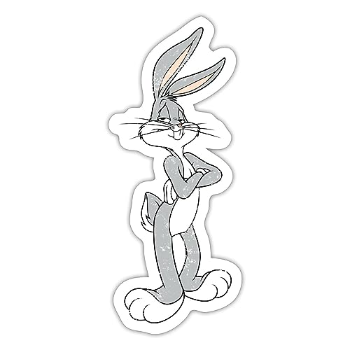 Spreadshirt Looney Tunes Bugs Bunny Vintage Pose Sticker, max. 10 x 10 cm, 10 x 10 cm, Mattweiß von Spreadshirt