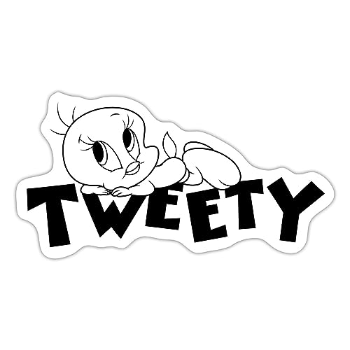 Spreadshirt Looney Tunes Tweety Sticker, max. 10 x 10 cm, 10 x 10 cm, Mattweiß von Spreadshirt