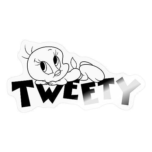 Spreadshirt Looney Tunes Tweety Sticker, max. 10 x 10 cm, 10 x 10 cm, Transparent glänzend von Spreadshirt