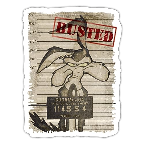 Spreadshirt Looney Tunes Wile E. Coyote Busted Sticker, max. 10 x 10 cm, 10 x 10 cm, Mattweiß von Spreadshirt