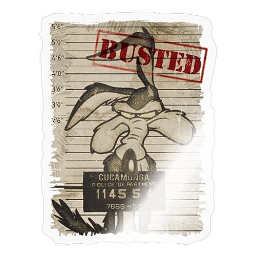 Spreadshirt Looney Tunes Wile E. Coyote Busted Sticker, max. 10 x 10 cm, 10 x 10 cm, Transparent glänzend von Spreadshirt