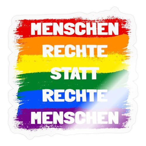 Spreadshirt Menschenrechte Statt Rechte Menschen Regenbogen Sticker, max. 10 x 10 cm, 10 x 10 cm, Transparent glänzend von Spreadshirt