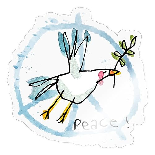 Spreadshirt Möwe Friedenstaube No War Peace Frieden Peacemöwe Sticker, max. 10 x 10 cm, 10 x 10 cm, Transparent glänzend von Spreadshirt