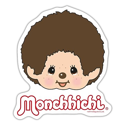 Spreadshirt Monchhichi Portrait Gesicht Sticker, max. 10 x 10 cm, 10 x 10 cm, Mattweiß von Spreadshirt