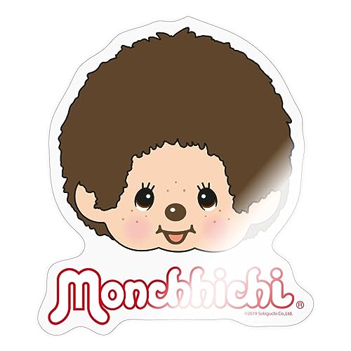 Spreadshirt Monchhichi Portrait Gesicht Sticker, max. 10 x 10 cm, 10 x 10 cm, Transparent glänzend von Spreadshirt