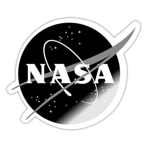 Spreadshirt NASA Classic Logo Schwarz Weiß Sticker, max. 10 x 10 cm, 10 x 10 cm, Weiß glänzend von Spreadshirt