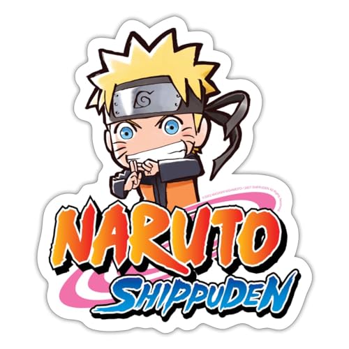 Spreadshirt Naruto Shippuden Logo Mit Naruto Als Chibi Sticker, 10 x 10 cm, Mattweiß von Spreadshirt