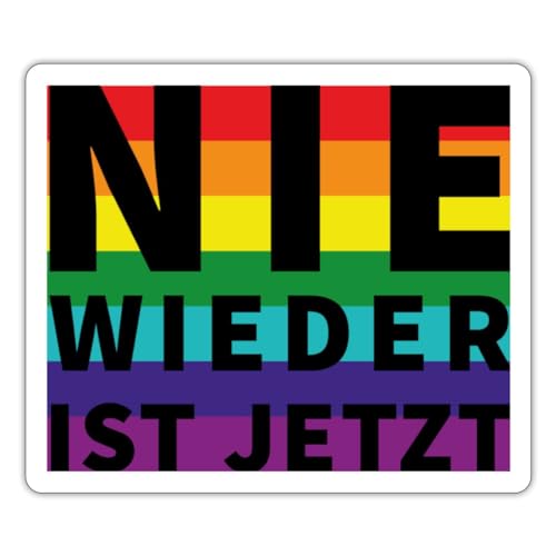 Spreadshirt Nie Wieder Ist Jetzt Regenbogen Sticker, max. 10 x 10 cm, 10 x 10 cm, Mattweiß von Spreadshirt