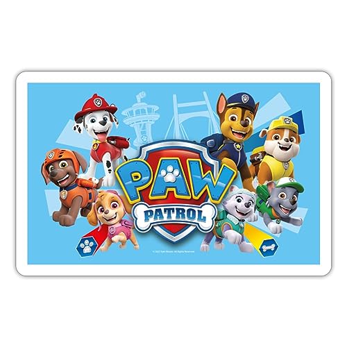 Spreadshirt Paw Patrol Hauptcharaktere Sticker, max. 10 x 10 cm, 10 x 10 cm, Mattweiß von Spreadshirt