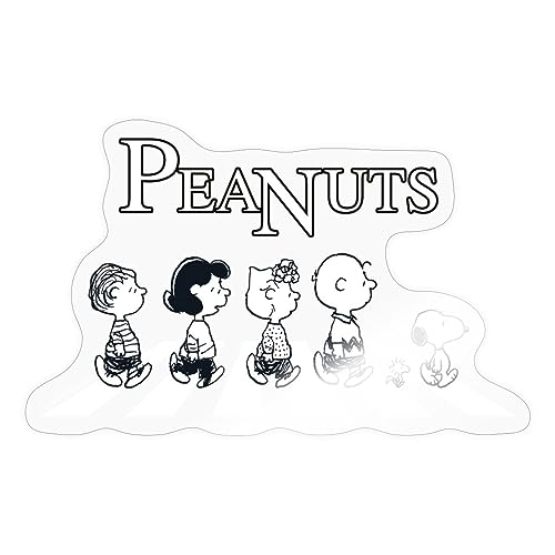 Spreadshirt Peanuts Snoopy Charlie Brown Sally Lucy Abbey Road Sticker, 10 x 10 cm, Transparent glänzend von Spreadshirt