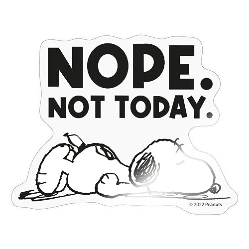 Spreadshirt Peanuts Snoopy Nope Not Today Bürohumor Sticker, 10 x 10 cm, Transparent glänzend von Spreadshirt