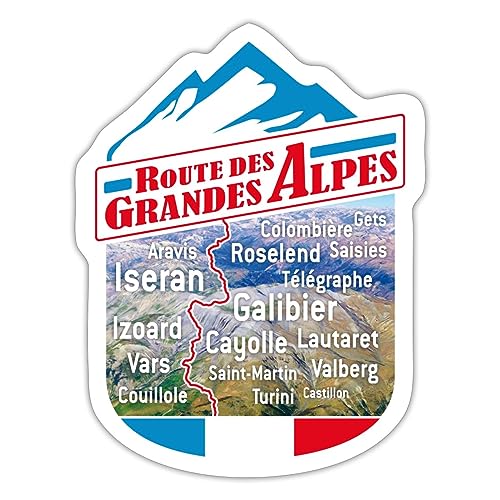 Spreadshirt Route Des Grandes Alpes Souvenir Sticker, max. 10 x 10 cm, 10 x 10 cm, Mattweiß von Spreadshirt