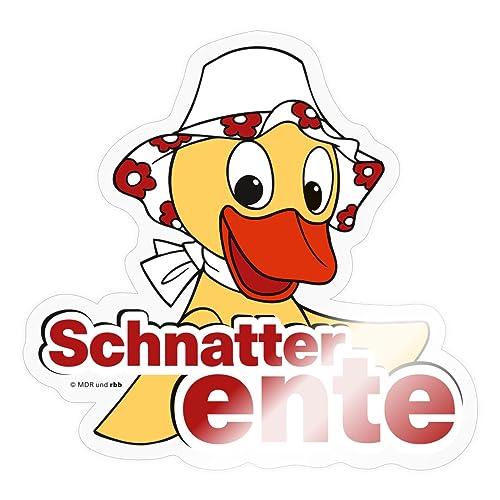 Spreadshirt Sandmännchen Schnatterinchen Schnatterente Sticker, max. 10 x 10 cm, 10 x 10 cm, Transparent glänzend von Spreadshirt